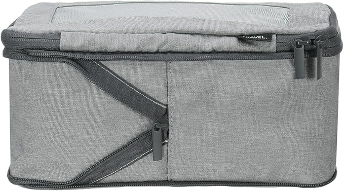 HARFINGTON Compression Packing Cube for Suitcases 26x12x13cm Lightweight Luggage Organizers Bag Travel Essentials Compression Bags for Carry on Suitcases, Grey