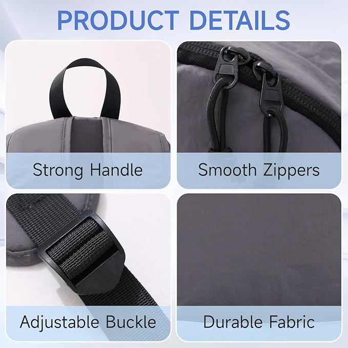 Lightweight Hiking Bag 16L Waterproof,Foldable Backpack for Hiking Essentials,Packable Back pack for Cycling Gym,Grey