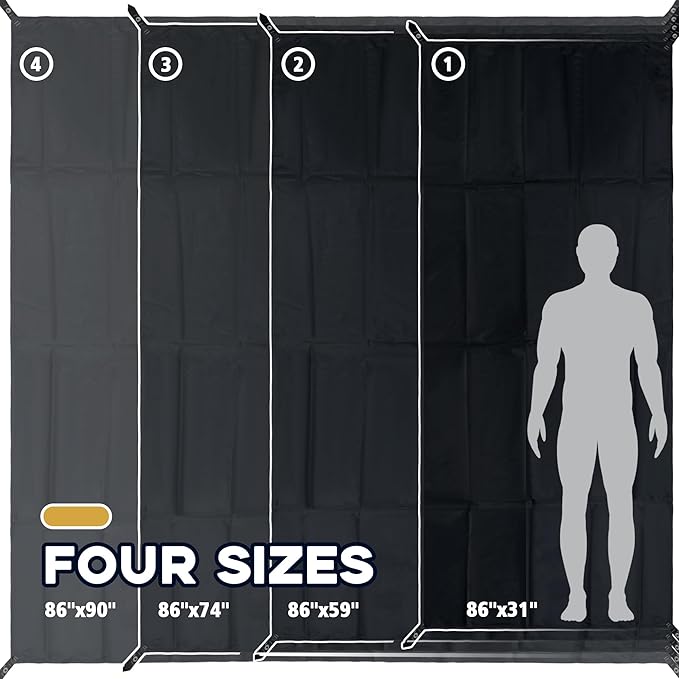 Camping Tent Footprint - 86'' x 59'', Waterproof Ground Sheet Mat for Tent - Ultralight Tarp for Hiking, Backpacking, and Beach Use