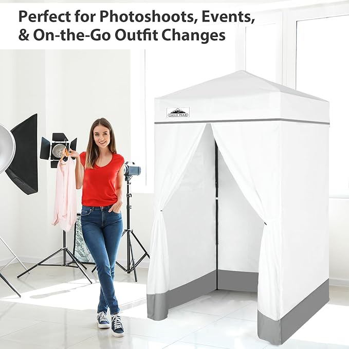 EAGLE PEAK Flex Ultra Compact 4x4 Pop-up Canopy, Sun Shelter, Changing Room, Portable Privacy Canopy Cabana for Pool, Fashion Photoshoots, or Camping, White