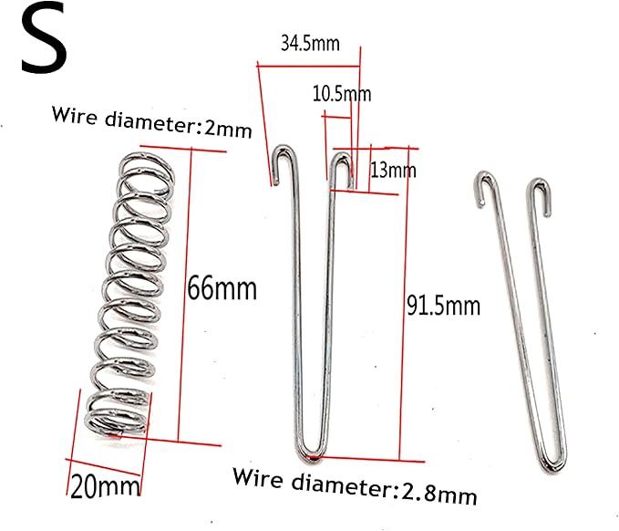 2Pcs Dog Leash Shock Absorbing Buffer Tension Spring Training Sun Shade, Heavy Duty Stainless Steel 304 Tent Rope Fixed Buckle Drawbar Spring (S)