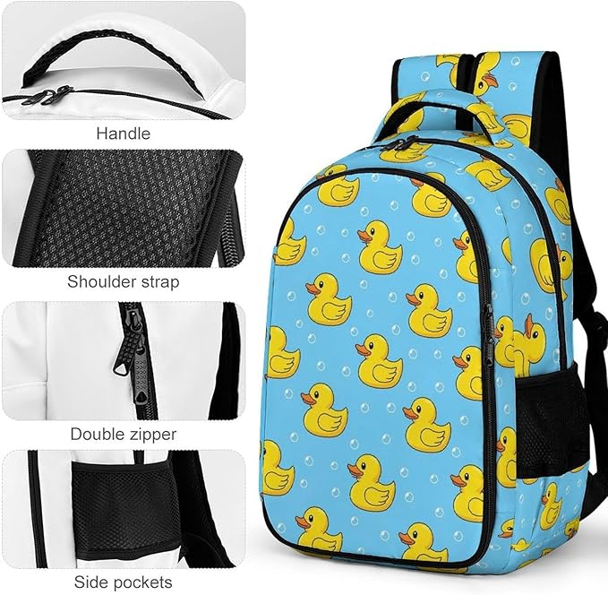Large Capacity Travel Backpack Yellow Rubber Ducks, Carry On Anti Theft Laptop Backpack with Multi Compartments for Business Weekender Hiking