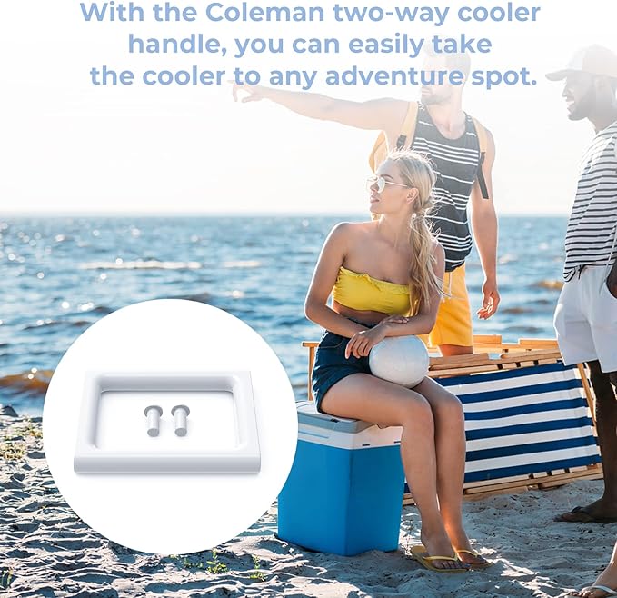 RO6G Cooler Handle Replacement for Coleman Cooler with Two-Way Handle, Cooler Handle Replacement Parts, Cooler Accessories for Camping, Hiking, Beach - 2 Set