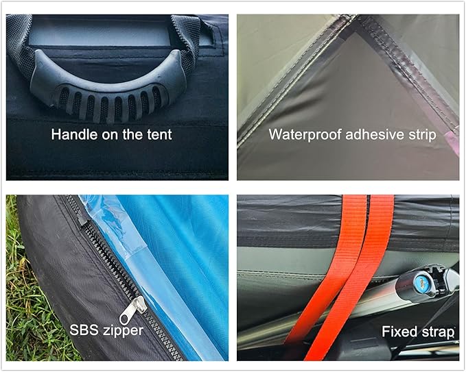 UNISTRENGH 2 Person Inflatable Car Rooftop Tent Easy Set-up Large Outdoor Glamping Camping Tent for SUV,Truck and Universal Auto Self-Driving Touring
