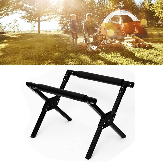 VINGVO Camping Cooler Stand, Adjustable Strong Load Bearing Stable Folding Cooler Stand Frame Aluminum Alloy for Camping Hiking BBQ Cooking Fishing Picnic Outdoor, Light Weight Ice Box Holder (Black)