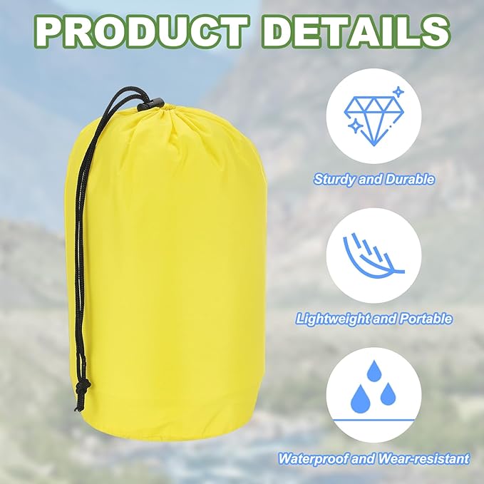PATIKIL Stuff Sacks, Waterproof Outdoor Storage Sack Portable Drawstring Dust Flap Bag for Camping Hiking