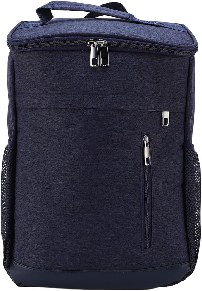 GOWENIC Cooler Backpack, Backpack Cooler Insulated Leak Proof for Men Women, Large Capacity Multi Compartment Storage Rain Proof, for Beach Travel Picnic Lunch Hiking Camping (Blue)
