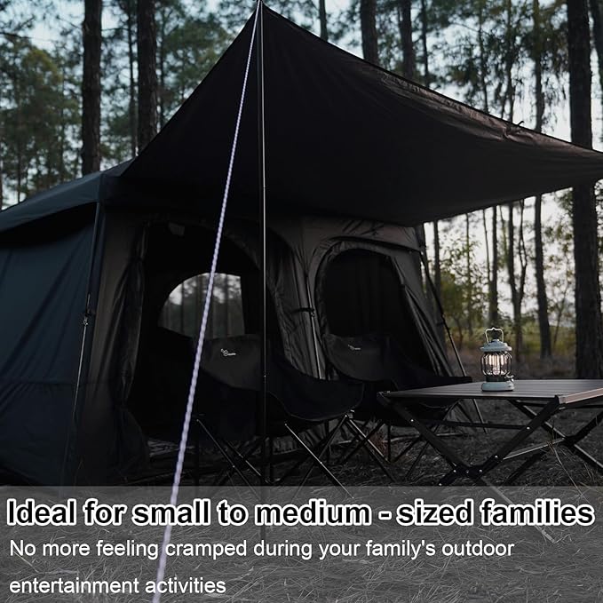 Vidalido Tents，6-8 Person Camping Tent with Extended Vestibule，2 Room Weather Resistant Family Tents，Easy Install Waterproof Outdoor Tent for Backpacking and Camping Hiking