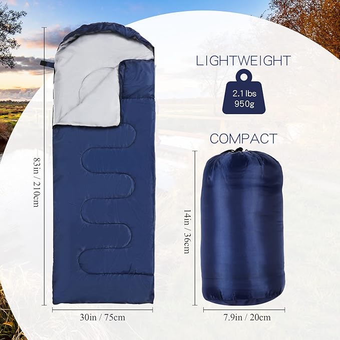 Macarrie 10 Pcs 0 Degree Camping Sleeping Bags Bulk for Adults Cold Weather 4 Season Warm Sleeping Bag with Compression Sack for Homeless Donation Shelter Emergency Hiking