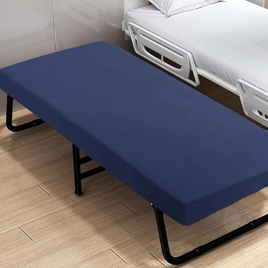 Cot Sheets 31" x 75" Cot Size Sheet Fitted for Narrow Twin Mattress/RVs Bunk/Guest Beds/Army Cots/Trifold Mattress/Travel Size Mattress, Ultra Soft & Breathable Camper RV Bunk Bed Sheets, Navy