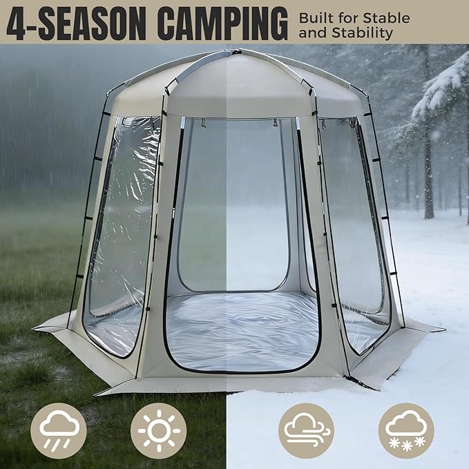 Teabelle Pop up Bubble Tent, 4-6 Person Gazebo Screen House Room, Waterproof Outdoor Tent with Floor Mat & Top Cover, Garden Dome Igloo Camping Shelter for Patio, Backyard