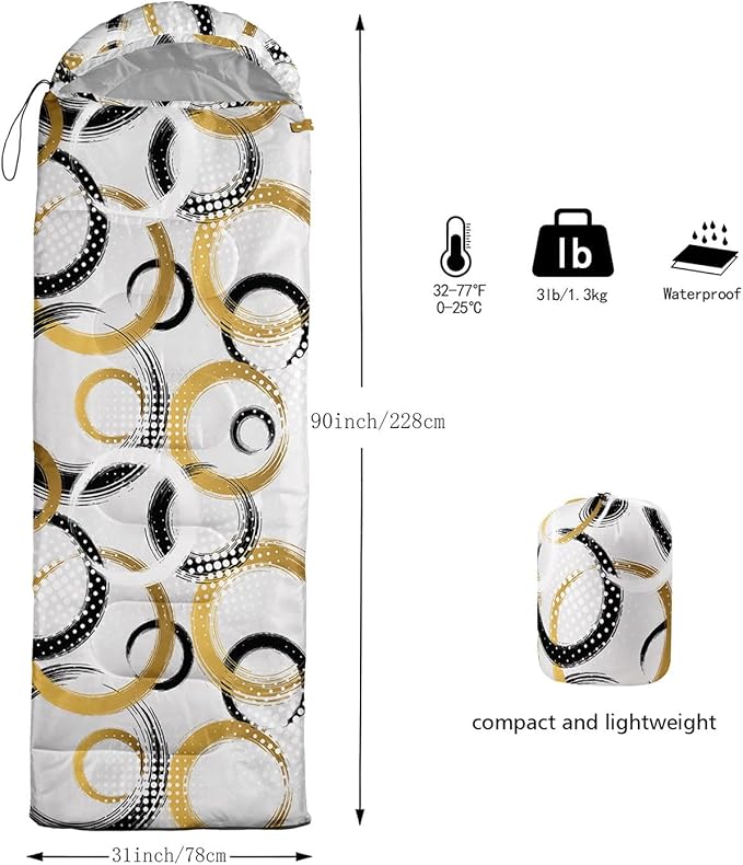 Kids Sleeping Bag for Boys Girls,Bohemian Cowboy Print-Lightweight Warm Portable Outdoor Indoor-Waterproof Cold Weather Resistant Sleeping Bag for Camping Hiking