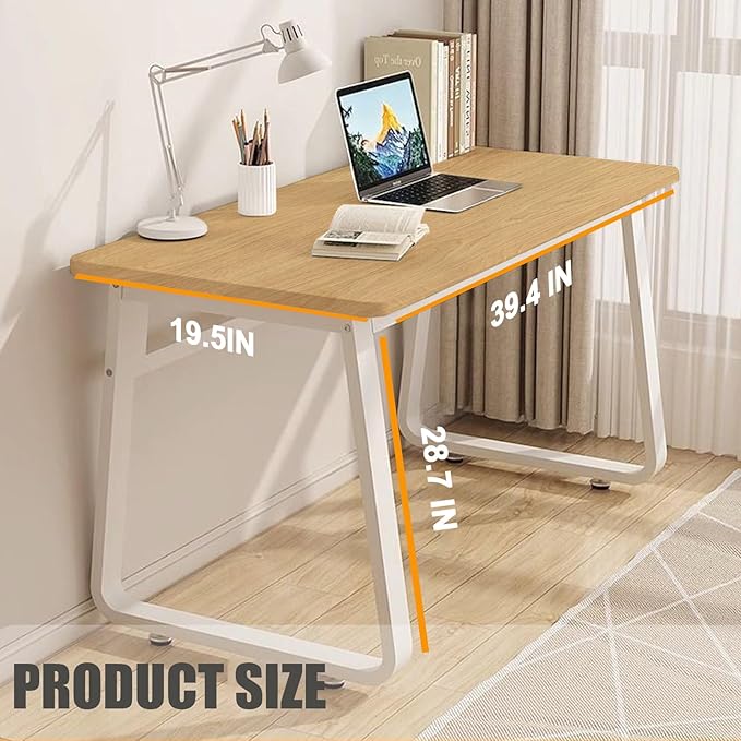 Computer Modern Simple Style Desk for Home Office, 31.5 inch Small Writing Study Corner Work Desk for Bedroom Living Room Natural