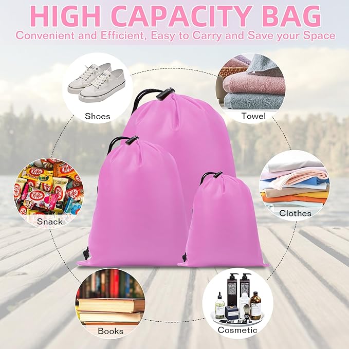 iMucci Upgrade Waterproof Drawstring Bag Sack Nylon Bag Ditty Bag for Gym Traveling, Hiking, Yoga, Shopping