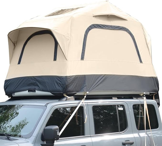 HOMEFUN Inflatable Rooftop Tent for Car Truck, 2 Person Roof Tent with Waterproof 300D Fabric, Windproof Design for Overlanding and Outdoor Adventure,Easy to Set Up