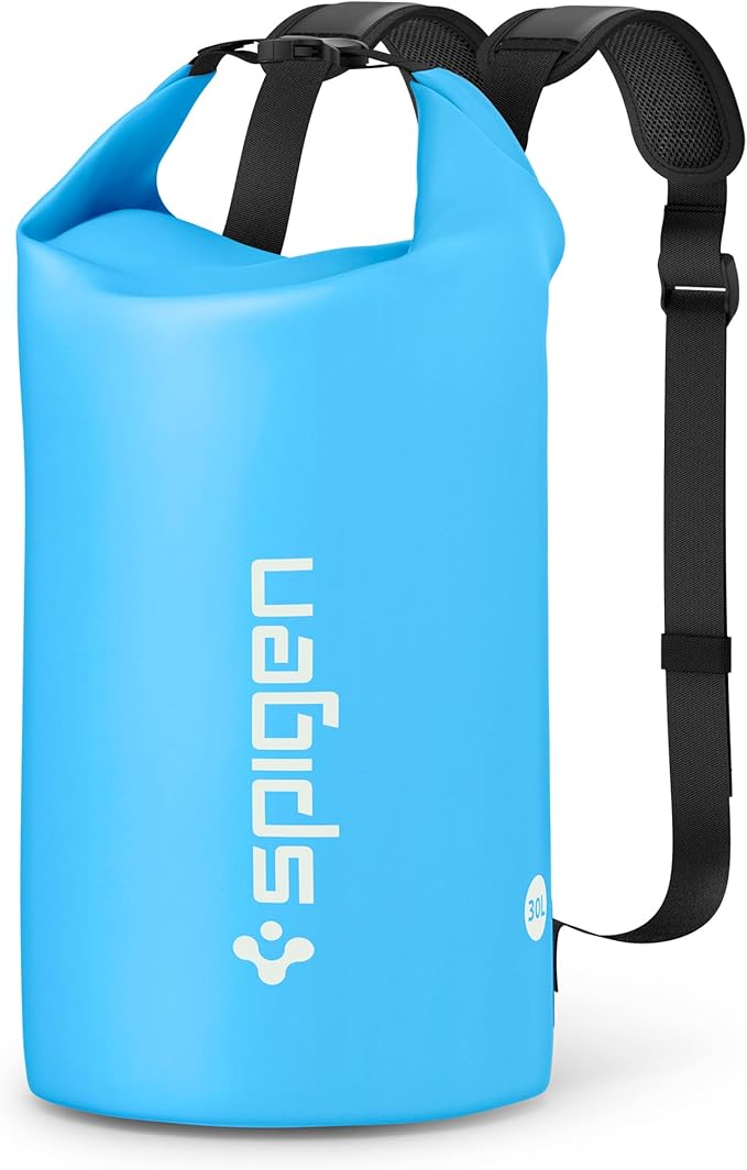 Spigen AquaShield Waterproof Dry Bag Backpack A631, 30L Roll Top Lightweight Dry Storage Bag for Travel, Swimming, Boating, Kayaking, Camping and Beach