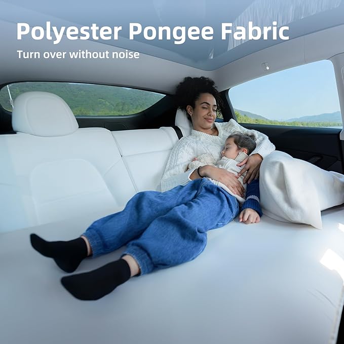 SUV Car Bed, TPU Air Foam Inflatable Backseat Mattress, Rearseat Camping CozyPad with Rechargeable Built-in Pump, Portable Blow Up Travel Sleeping Mattress for Rav4 CRV