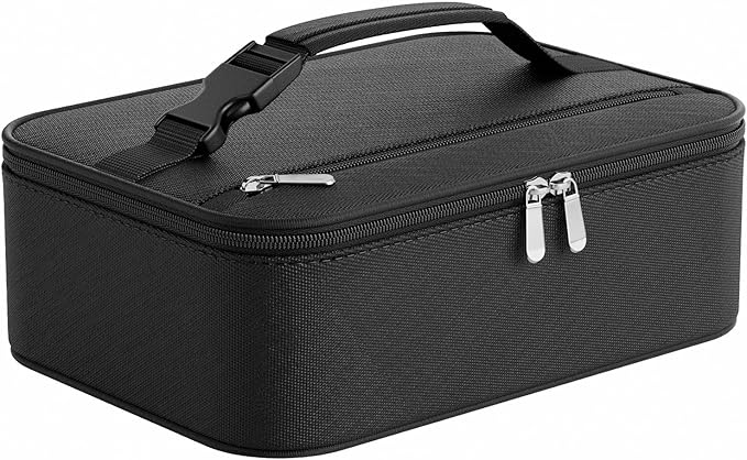 Small Lunch Box Insulated Lunch Bag for Women Men, Bento Kids Lunch Box, Compact Portable Thermal Meal Cooler Bags with Buckle Handle for Work & School, Black 5L