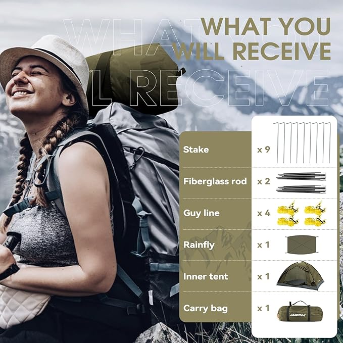 1/2/4 Person Camping Tent - Lightweight Backpacking Tent, Waterproof Windproof Easy Setup Hiking Tent, Suitable for Outdoor, Family, Camping, Hunting, Mountaineering Travel