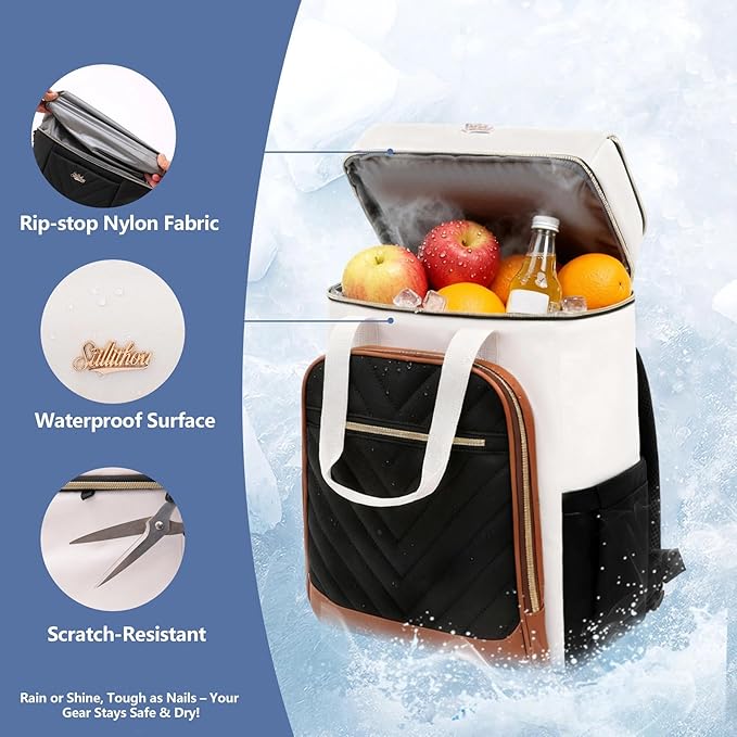 Backpack Coolers Insulated Leak Proof for Women Men, 35 Cans Large Capacity Waterproof Cooler Backpack, Soft Portable Cooler Bag for Beach Travel Camping Picnic Work