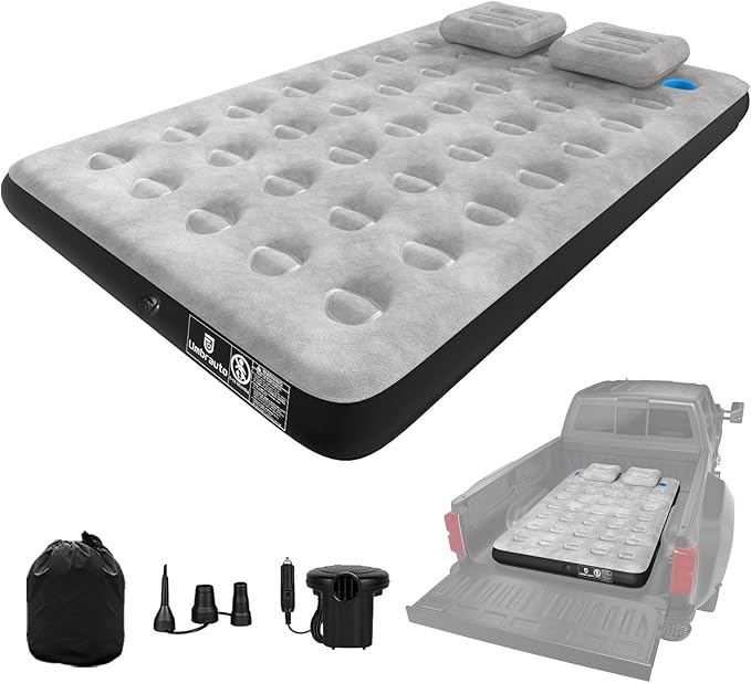Umbrauto Air Mattress for 5.5-6.5 ft Short Bed Full-Size Trucks, Pickup Truck Airbed with Corded Pump – Ideal for Fall Camping & Outdoor Travel