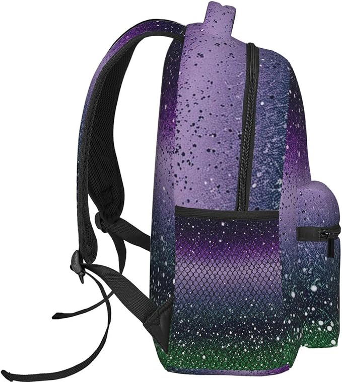 Daypack Backpack Multipurpose Anti-Theft Large Capacity Bookbag, Sparkling Mermaid Scales Travel Hiking Camping Rucksack With Adjustable Shoulder Straps