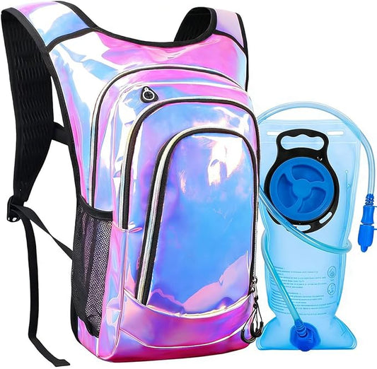 Hydration Backpack, Festival Rave Hydration Pack, Water Backpack with 2L Hydration Bladder, Rave Backpack Hydration Pack Hydropack Hydro for Hiking, Biking, Festivals, Raves