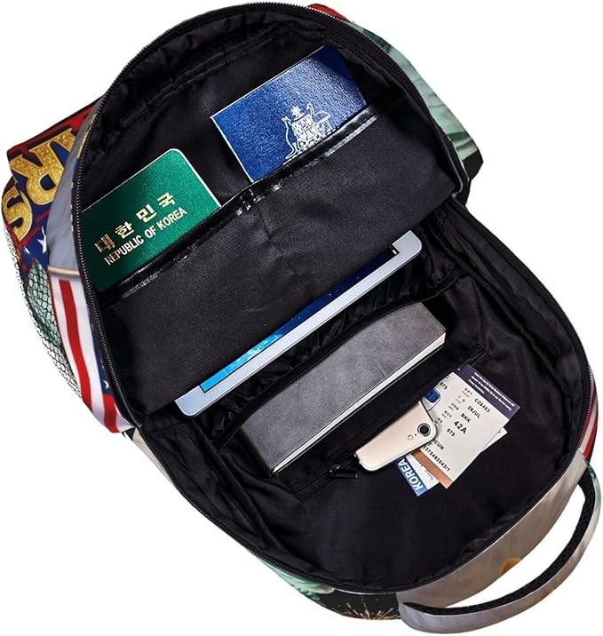 Men Women Polyester USA 250th Anniversary America Patriotic Art Daypack Big Capacity Shoulder Bag With Adjustable Shoulder Straps for Camping Travel Walking Cycling