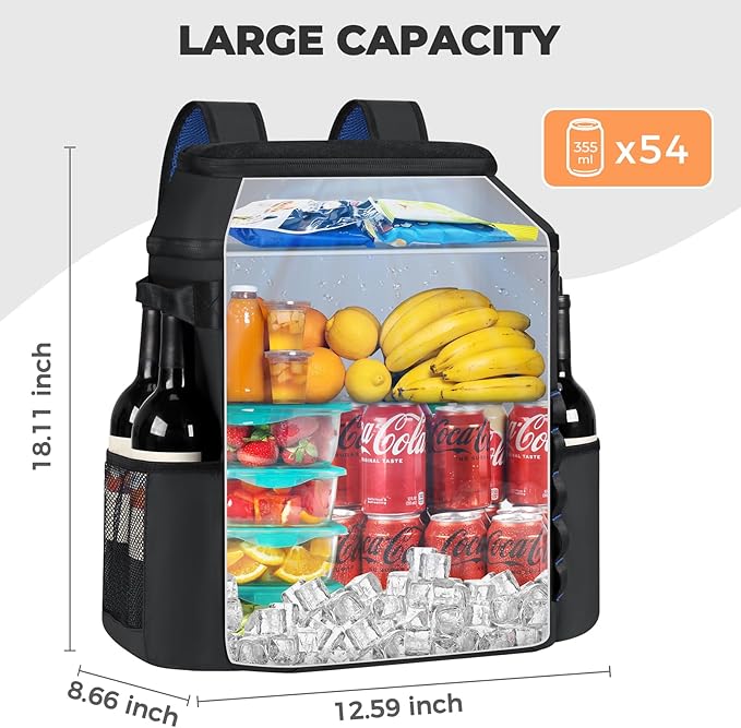 Heytrip Backpack Cooler 36/54 Cans, Insulated Portable Large Leakproof Waterproof Cooler Bag, 20 Hours Cold Retention for Lunch Camping Travel Beach Picnic