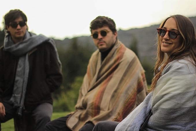 Alpaca Wool Blanket – Twin Size, 75 x 38 Inches – Warm & Lightweight – Couch, Bed, or Outdoor Blanket – Light Brown