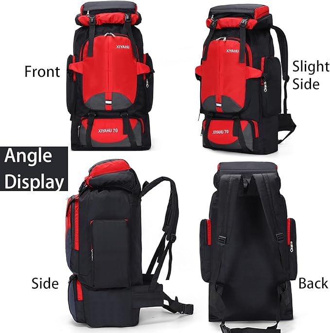 Lawaia 70L Hiking Backpack Rucking Camping Lightweight Backpacking Outdoor Travel Bag Trekking Back Pack Large Capacity Backpacks Climbing Trail Backpack for Men Women- Sky Blue
