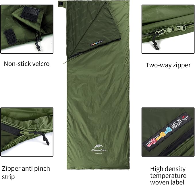 Naturehike Lightweight Compact Sleeping Bag, 59℉/32℉ Envelope Ultralight Backpacking Sleeping Bag Portable, Waterproof with Compression Sack for Cold&Warm, Camping, Traveling, Hiking