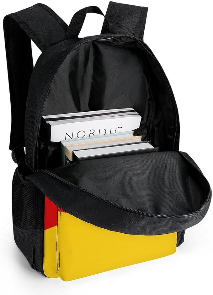 Backpack Anti-Theft Multipurpose Large Capacity Carry On Bag, Germany Flag Camping Outdoor Backpack With Side Pockets