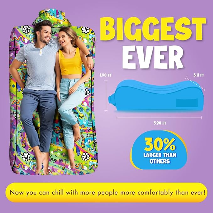 Chillbo Lazybone Inflatable Couch - Ultimate Inflatable Lounger for Maximum Chill - The Perfect Blow Up Couch for Music Festivals Or Inflatable Lounger for Camping