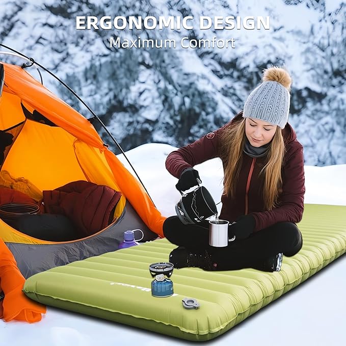 Ultralight Insulated Inflatable Sleeping Pad, 6.9R for Camping & Backpacking, 72x26in, 3.62" Thickness, Waterproof & Easy Inflation