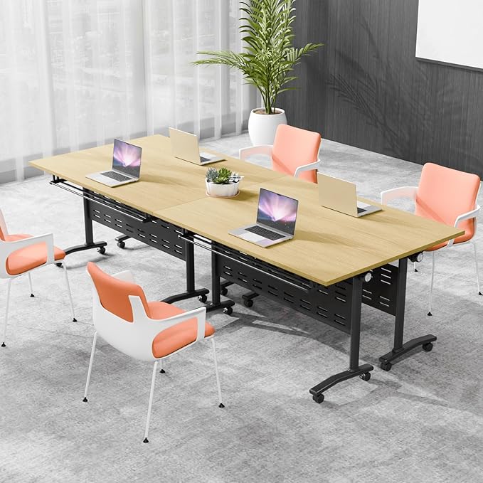 55.1 INCH Quick-Fold Training Table – Portable Conference Desk with Reinforced Metal Legs, Ideal for Office, Seminar, and Workshop Environments