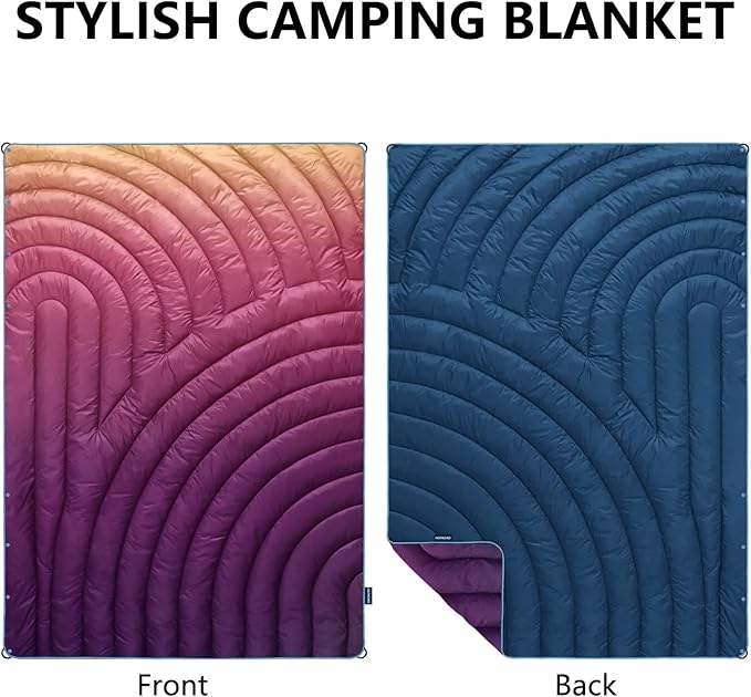 Mini Camping Blanket,Lightweight Down Alternative Puffy Blanket Packable Outdoor Blanket for Camping,Traveling, Stadium, Hiking, Picnics