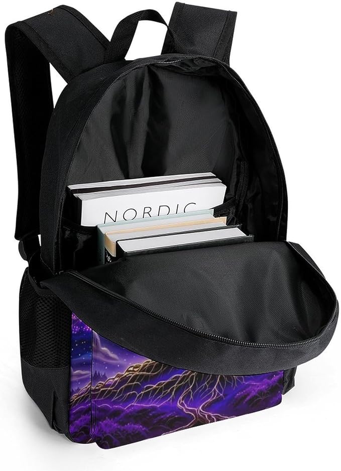 Supdreamc Daypack Anti-Theft Multipurpose Large Capacity Shoulder Bag, Magical Universe Tree Of Life Art Travel Hiking Camping Rucksack With Smooth Zippers
