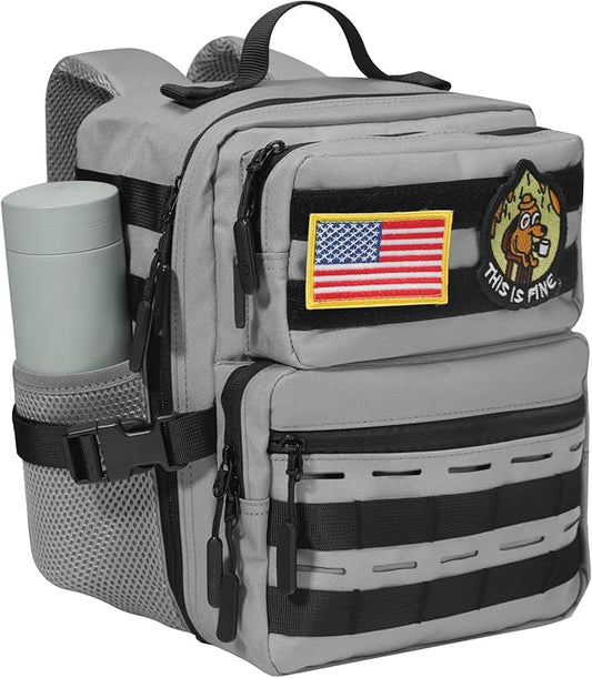 9L Mini Tactical Backpack for Men Women,Small Military Tactical Backpack for Sport,Gym,Hiking,Travel,Camping (Gray)