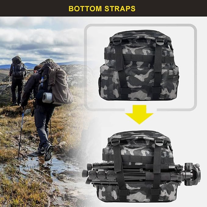 Zavothy 45L Military Tactical Backpack, Army 3-Day Assault Pack Bug Out Bag for Hiking Camping | Army, Bag, Large Rucksack, with Molle System