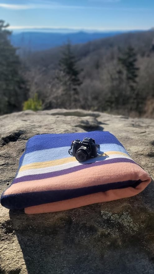 Woolino Soft Merino Wool Blanket for Camping, Hiking, Outdoor Events - Full Queen Bed - Pacific Nights