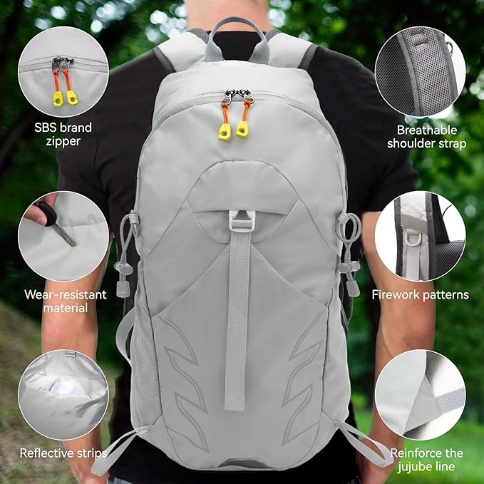 Small Lightweight Hiking Backpack，20L Foldable Hiking Daypack Cycling Hydration Backpack Travel Camping Bag