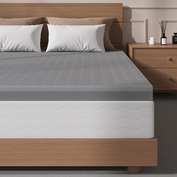 Sleepmax Extra Firm Mattress Topper Full Size 4 Inch - Extra Hard Memory Foam Bed Topper Pressure Relief - Cooling High-Density Foam Mattress Pad - No Odor, CertiPUR-US Certified, Back Side Sleepers