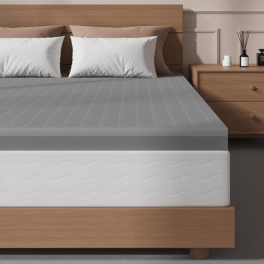 Sleepmax Extra Firm Mattress Topper Queen Size 2 Inch - Extra Hard Memory Foam Bed Topper Pressure Relief - Cooling High-Density Foam Mattress Pad - No Odor, CertiPUR-US Certified, Back Side Sleepers