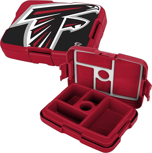 FOCO NFL Unisex-Adult Officially Licensed 2-Tone Big Logo Team Color Football Leak Proof 5 Compartment Bento Lunch Box - Atlanta Falcons