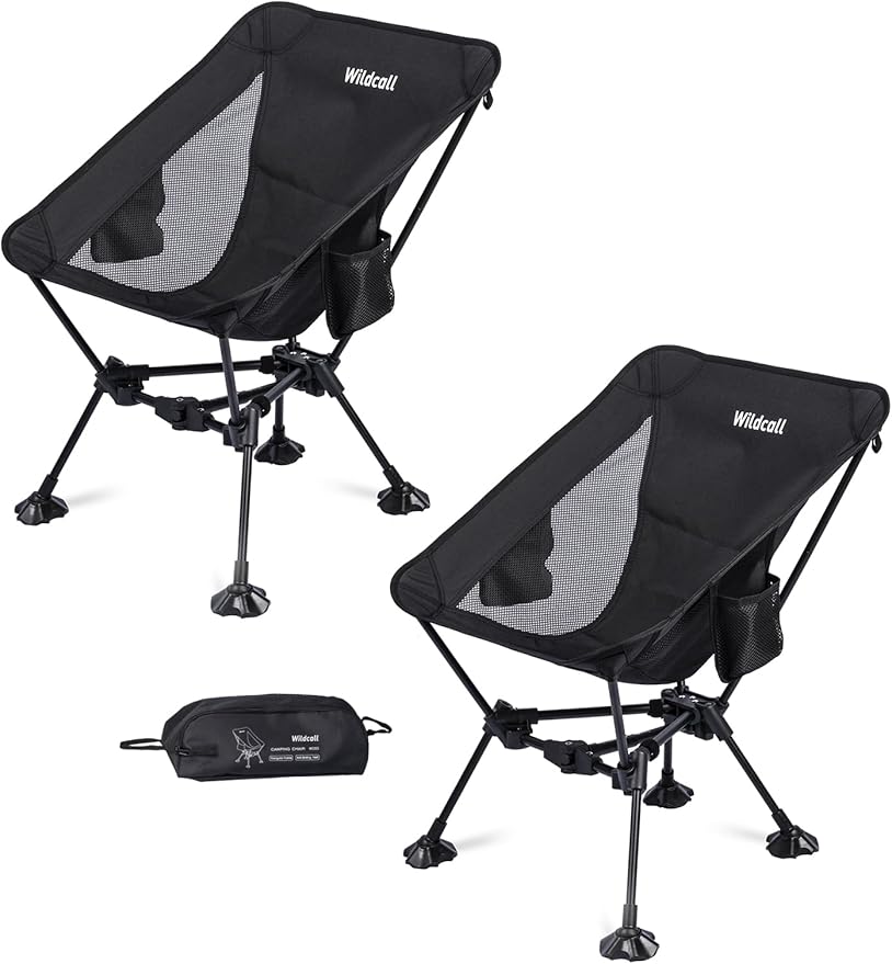 WildCall Lightweight Folding Camping Chair Compact Beach Chair with Anti-Sinking Large Feet