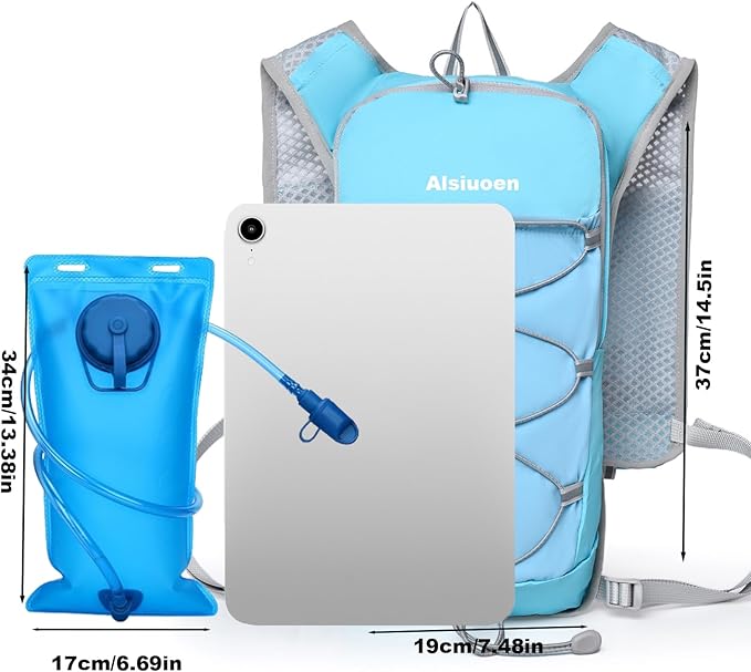 Hiking Hydration Pack Running Backpack Daypack Vest for Women Men,Lightweight Hydration Packs Cycling Biking Trail Race Rave Marathon (with 2L Water Bladder)
