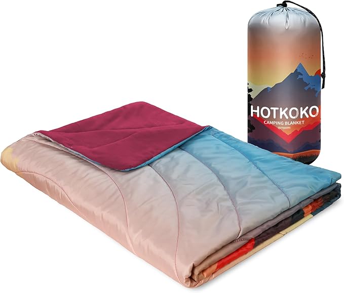 Waterproof Stadium Blanket,Fleece Camping Blanket Soft Warm Wearable Camp Blanket for Outdoor Camping, Picnic, Stadium, Sports, Beach, Car