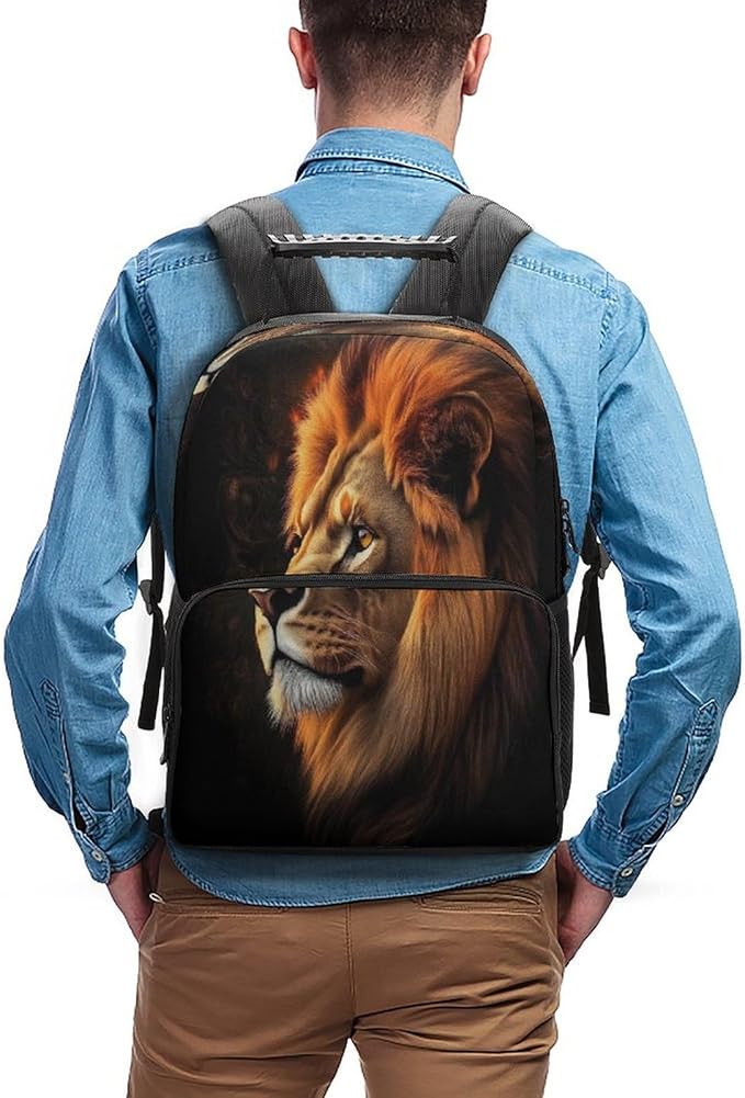 Rucksack Polyester Anti-Theft Multipurpose Lion Of Judah Bookbag Big Capacity Travel and Sport Backpack Rucksack With Side Pockets