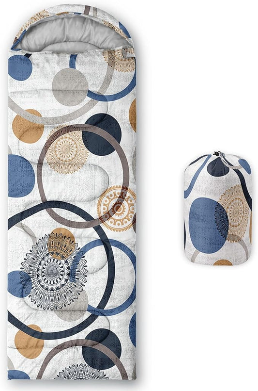 Kids Sleeping Bag for Boys Girls,Bohemian Cowboy Print-Lightweight Warm Portable Outdoor Indoor-Waterproof Cold Weather Resistant Sleeping Bag for Camping Hiking